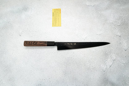 Sakai Takayuki Sujihiki 240mm Kurokage VG10 锤击特氟龙涂层鸡翅木手柄