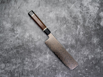 Noseto Kiiro 37 层铜大马士革钢 Nakiri 170 毫米配铁木手柄