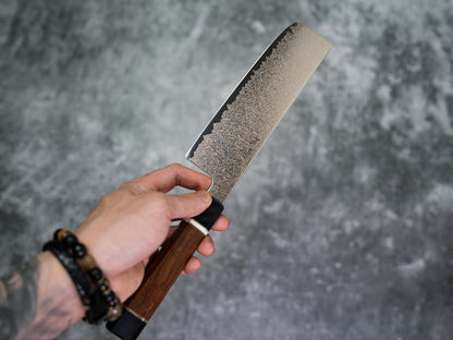 Noseto Kiiro 37 层铜大马士革钢 Nakiri 170 毫米配铁木手柄