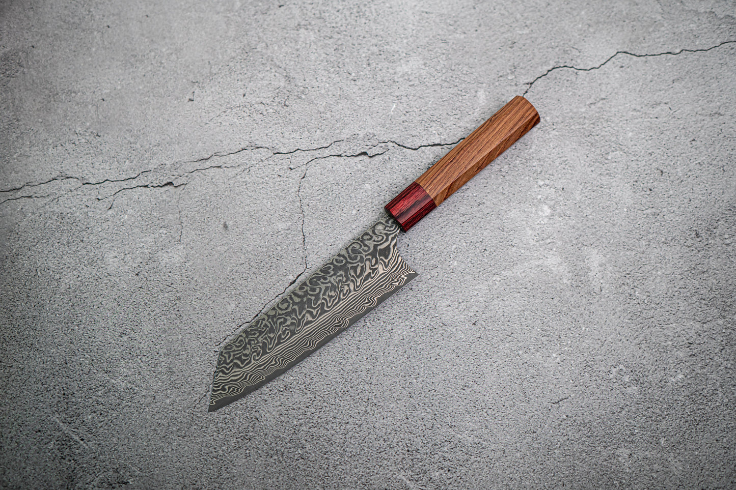 Yoshimi Kato R2/SG2 Damascus Bunka Japanese Knife 165mm Red Honduras Handle
