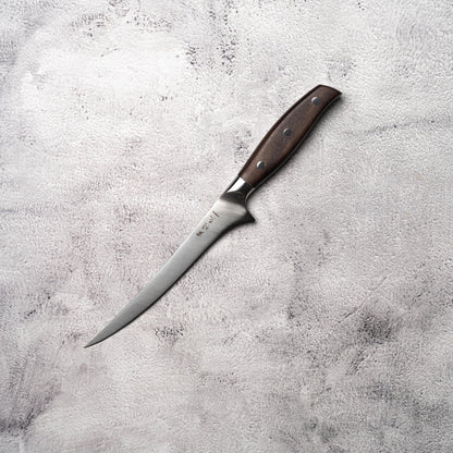 NOSETO German Fillet 180mm Stainless Steel High Quality Red Sandal Wood Handle