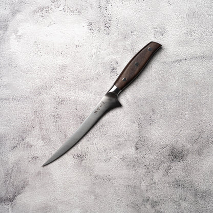 NOSETO German Fillet 180mm Stainless Steel High Quality Red Sandal Wood Handle