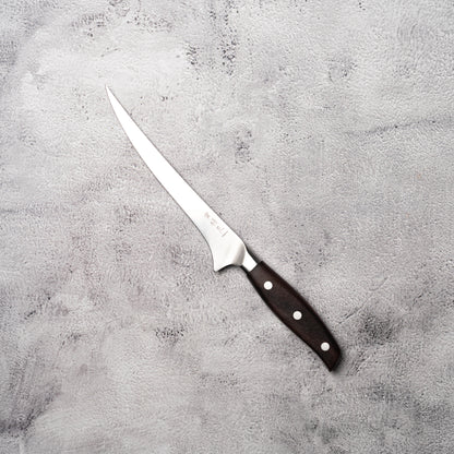 NOSETO German Fillet 180mm Stainless Steel High Quality Red Sandal Wood Handle