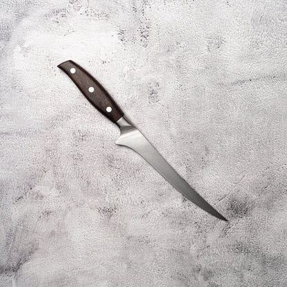 NOSETO German Fillet 180mm Stainless Steel High Quality Red Sandal Wood Handle