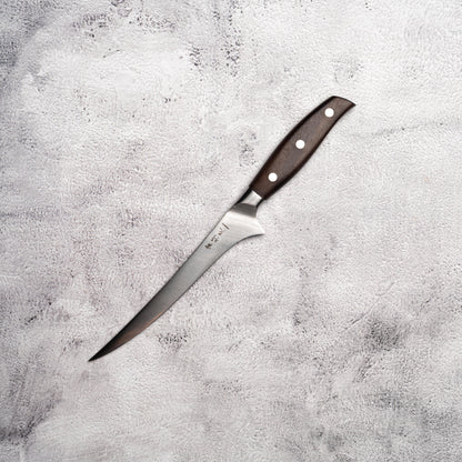 NOSETO German Fillet 180mm Stainless Steel High Quality Red Sandal Wood Handle