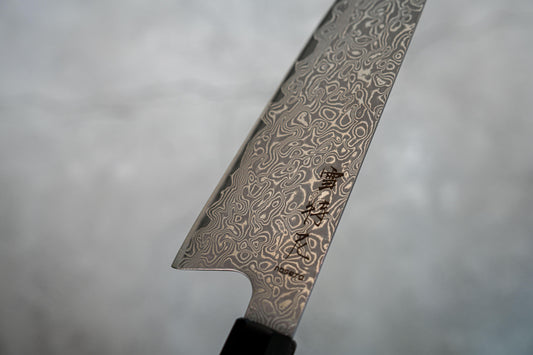 Couteau Noseto Kaji Gyuto 210 mm, Damas, noyau en acier VG-10, 67 couches, cornes de buffle, bois de fer