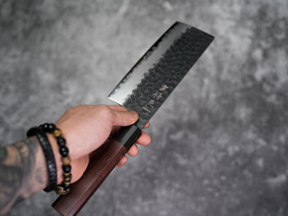 Noseto Neno 180mm高Nakiri 3层碳钢配红木+水牛角