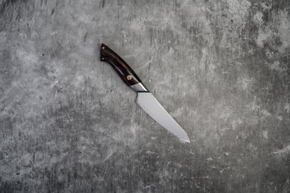 Noseto Roku Petty 135mm 刀 73 层粉末钢芯，黑色和红色 G10 手柄