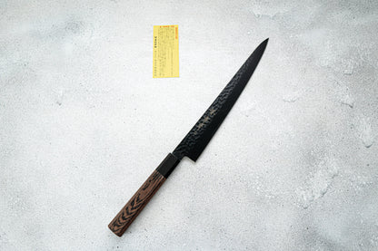 Sakai Takayuki Sujihiki 240mm Kurokage VG10 锤击特氟龙涂层鸡翅木手柄