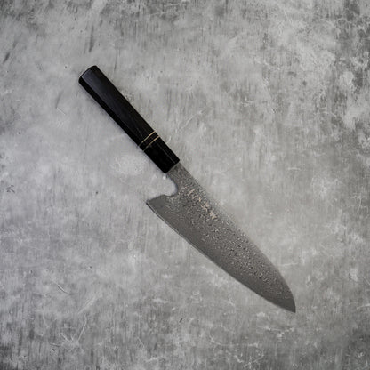 Noseto 110 层大马士革超级钢 Gyuto 黑色磨刀石和乌木八角形手柄