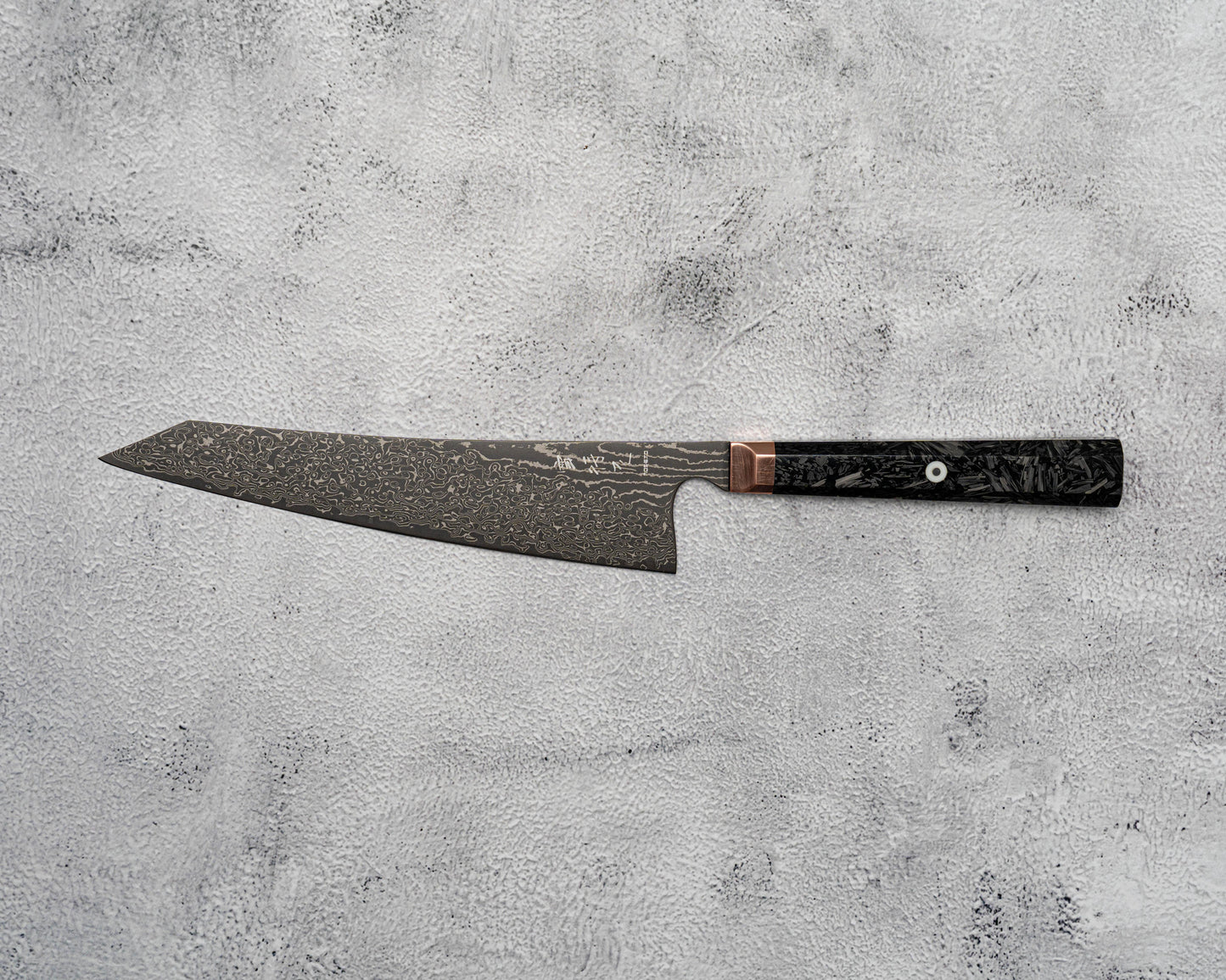 Noseto Masu 210mm Kiritsuke 67 层 Aus-10 大马士革钢带铜垫 + 碳纤维