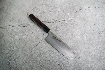 Kanetsune 蓝钢 2 号大马士革 Nakiri 日本刀 165 毫米 Shitan 手柄