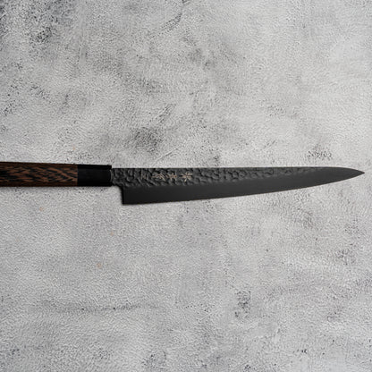 Sakai Takayuki Sujihiki 240mm Kurokage VG10 锤击特氟龙涂层鸡翅木手柄