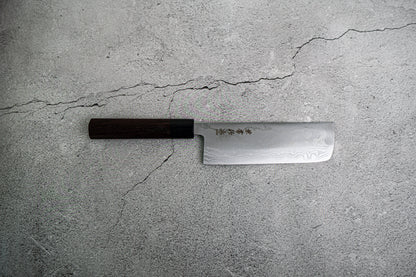 Kanetsune 蓝钢 2 号大马士革 Nakiri 日本刀 165 毫米 Shitan 手柄
