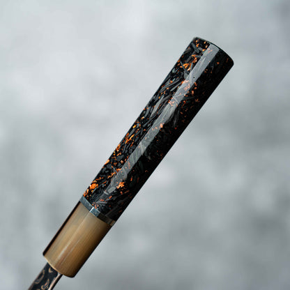 Noseto Kuza 210mm Kiritsuke 67 层 VG-10 铜大马士革与水牛角树脂混合碳纤维