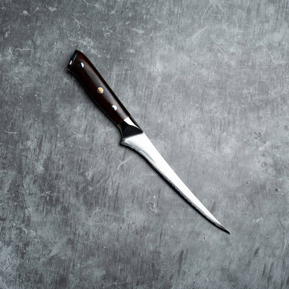 Noseto Niku Fillet 180mm 67 layers Damascus Steel with Nature Rosewood Handle