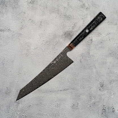 Noseto Masu 210mm Kiritsuke 67 层 Aus-10 大马士革钢带铜垫 + 碳纤维