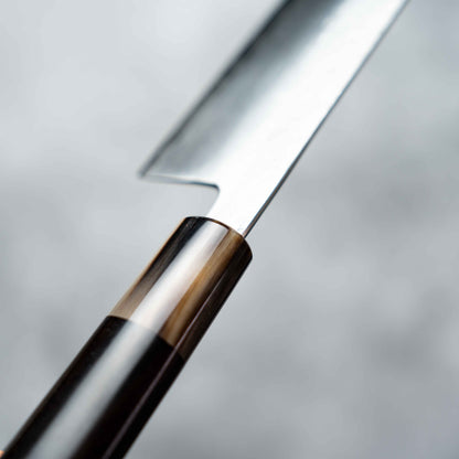 Noseto Ginro Gyuto 240mm 银色锻造 S35Vn 粉末钢，带水牛角和乌木手柄