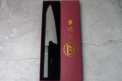 Noseto 110 层大马士革超级钢 Gyuto 黑色磨刀石和乌木八角形手柄