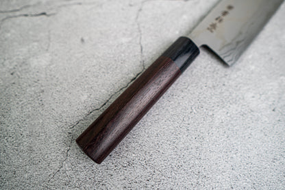 Kanetsune 蓝钢 2 号大马士革 Nakiri 日本刀 165 毫米 Shitan 手柄