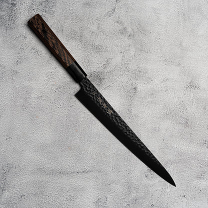 Sakai Takayuki Sujihiki 240mm Kurokage VG10 锤击特氟龙涂层鸡翅木手柄