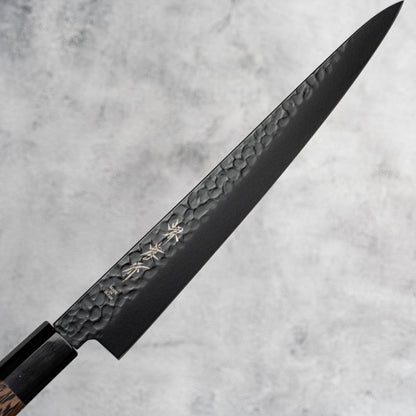 Sakai Takayuki Sujihiki 240mm Kurokage VG10 锤击特氟龙涂层鸡翅木手柄