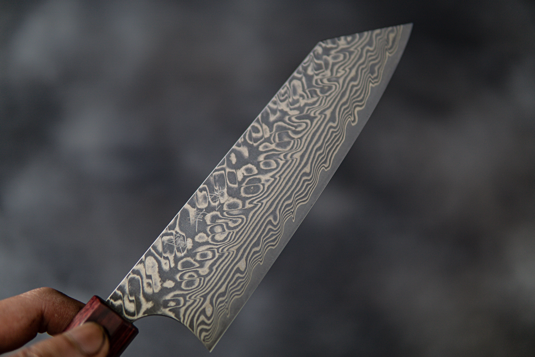 Yoshimi Kato R2/SG2 Damascus Bunka Japanese Knife 165mm Red Honduras Handle