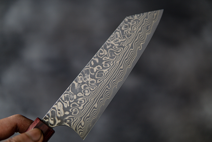 Yoshimi Kato R2/SG2 Damascus Bunka Japanese Knife 165mm Red Honduras Handle