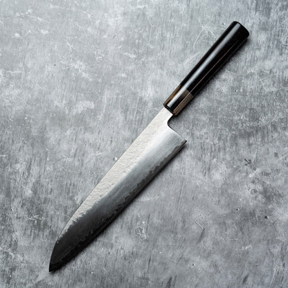 Noseto Ginro Gyuto 240mm 银色锻造 S35Vn 粉末钢，带水牛角和乌木手柄