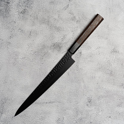 Sakai Takayuki Sujihiki 240mm Kurokage VG10 锤击特氟龙涂层鸡翅木手柄