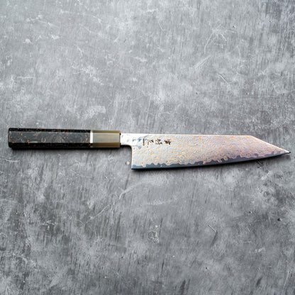 Noseto Kuza 210mm Kiritsuke 67 层 VG-10 铜大马士革与水牛角树脂混合碳纤维