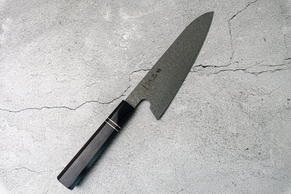 Noseto 110 层大马士革超级钢 Gyuto 黑色磨刀石和乌木八角形手柄