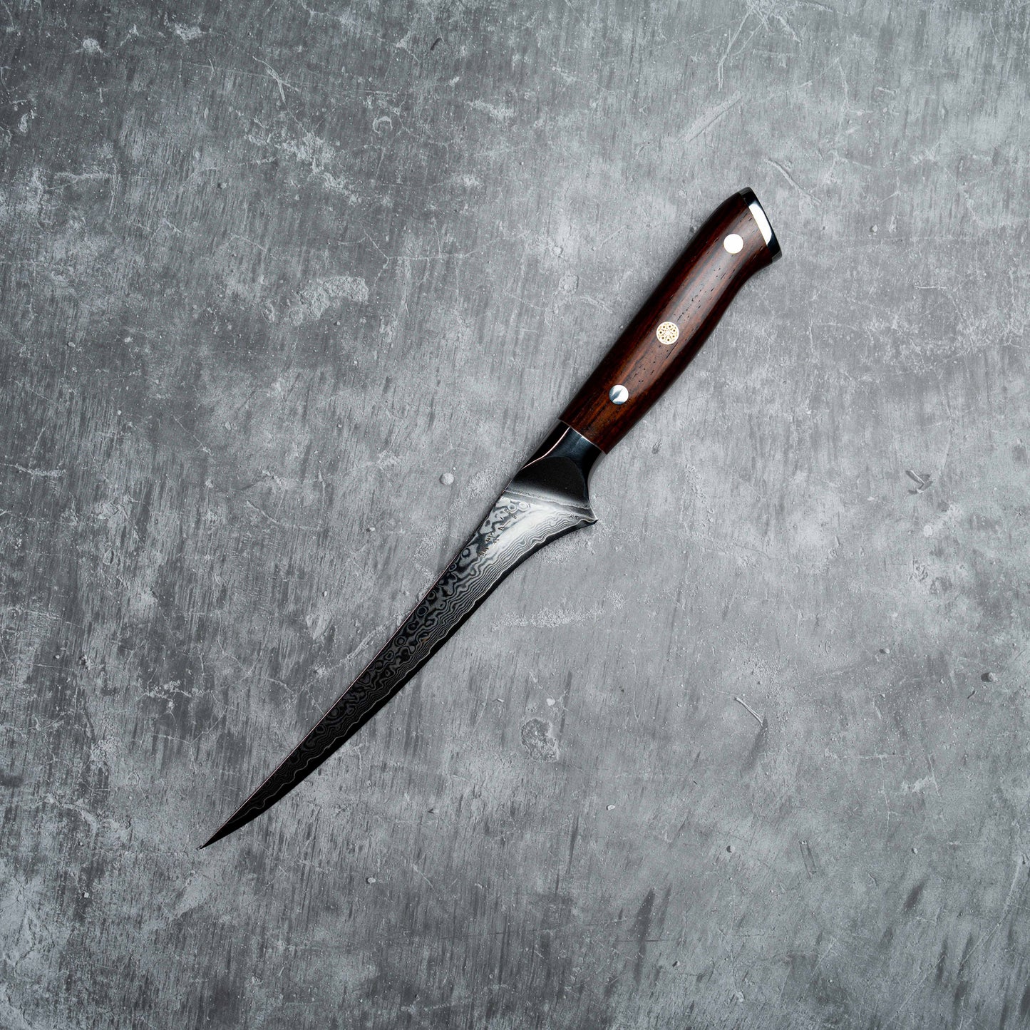 Noseto Niku Fillet 180mm 67 layers Damascus Steel with Nature Rosewood Handle